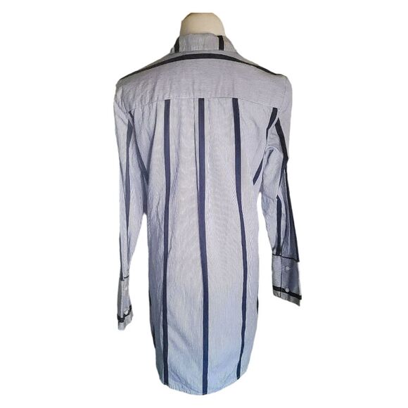 Madewell Oversized Striped Blue Button Down Tunic Long Sleeve Tunic Size Large - Picture 4 of 9